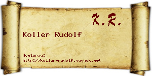 Koller Rudolf névjegykártya